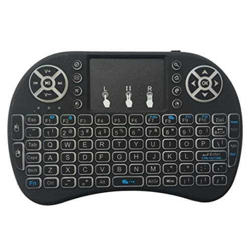 BD Electrics Mini tastiera wireless con touchpad mouse retroilluminazione LED batteria ricaricabile integrata 2.4GHz tastiera USB per Android TV Box Raspberry Pi PC tablet Smart TV IPTV KODI console