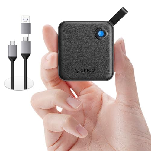 ORICO SSD portatile da 1 TB con cavo USB C 2 in 1, unità a stato solido esterna, fino a 460 MB/s, indicatore di stato, archiviazione affidabile per smartphone, tablet e PC USB-C - B5PLUS