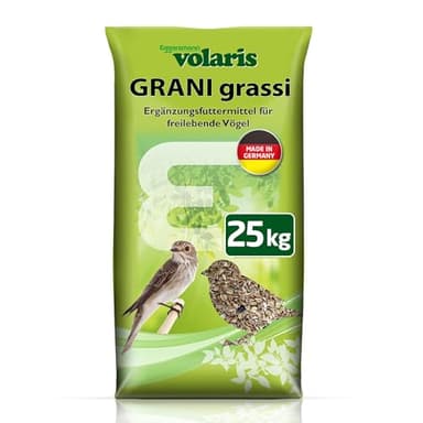 Eggersmann Volaris 25 kg di grani grassi, mangime per uccelli selvatici tutto l'anno, mangime per uccelli selvatici per tutto l'anno, mangime ricco di grassi per tutte le specie di uccelli