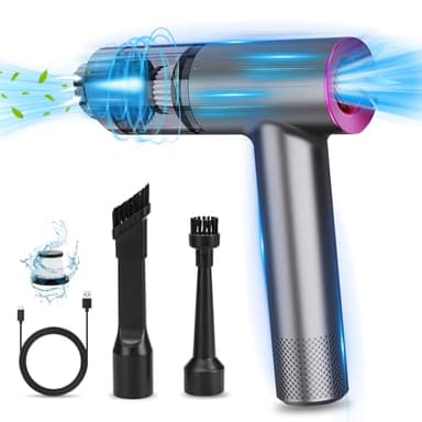 D-Lumina Aspirapolvere per Auto, Mini Aspirapolvere Portatile, Aspirabriciole Senza Fili Potente 15000PA, Sistema a Doppia Filtrazione,Adatto per la Pulizia Profonda di Auto e Case