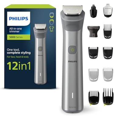 Philips Series 5000 All-in-one Rifinitore, Multigroom 12 in 1 per viso, testa e corpo, 14 impostazioni di lunghezza (0,5-16 mm). Un unico strumento, styling completo (modello MG5950/15)