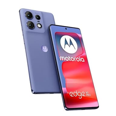 Motorola Moto Edge 50 Pro (Display 6.67''Super HD 144Hz, 50+13+10MP, 4500 mAh ricarica Turbo Power 125W, 12/512GB, Dual SIM, IP68, NFC, Android 14, caricatore da 125W ecover confezione), Luxe Lavander