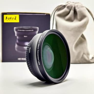 Obiettivo grandangolare da 49 mm 0,75x HD (porzione macro), per Canon EOS M6 M50 Mark II M100 M200 R50 R100 accessori, compatibile con obiettivi EF-M 15-45 mm RF-S 18-45 mm