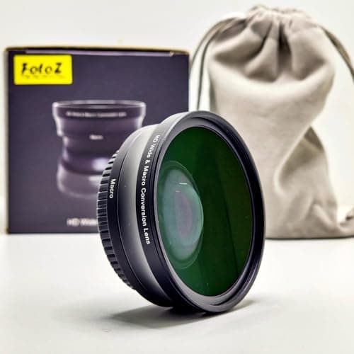 Obiettivo grandangolare da 49 mm 0,75x HD (porzione macro), per Canon EOS M6 M50 Mark II M100 M200 R50 R100 accessori, compatibile con obiettivi EF-M 15-45 mm RF-S 18-45 mm