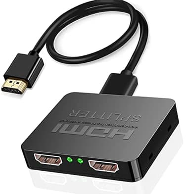 Splitter HDMI 4K 3D 1 in 2 out SPLITTER HDMI 1080P per doppio monitor 【Duplica 2 stesse uscite, non si estendono】Splitter HDMI 1x2 HDCP2.2 Xbox, PS4/3, lettore Blu-Ray, DVD, HDTV