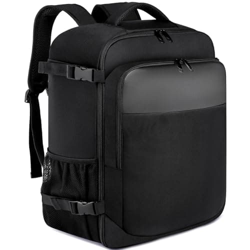 Bagaglio a Mano per Easyjet 45x36x20 Zaino da Viaggio Aereo Bagaglio a Mano con Caricatore USB Impermeabile Antifurto Zaino Aereo per Laptop da 15.6Pollici Lavor Borsa da Viaggio per Donna Uomo, Nero