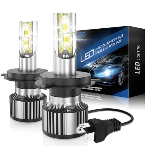PPYYEMU Lampadine H4/9003/HB2 LED, 100w 22000LM 6500K Luce Bianca Ad Alta Luminosità, Fari Per Auto 12v, Kit Di Conversione Alogena, Plug and Play