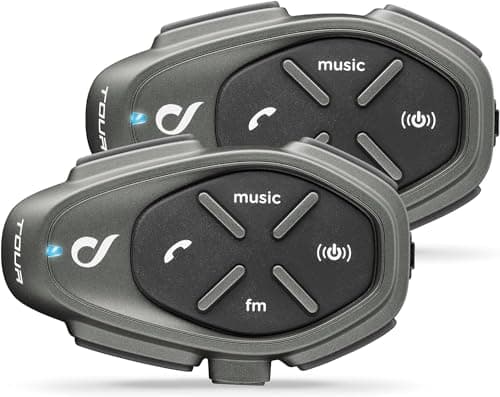 INTERPHONE TOUR - Doppio - Interfono Moto Bluetooth, Fino a 4 Motociclisti, Distanza 1.5 Km, Autonomia 25 Ore, Fast Charge, Radio, Mp3, GPS, Impermeabile, Universale.