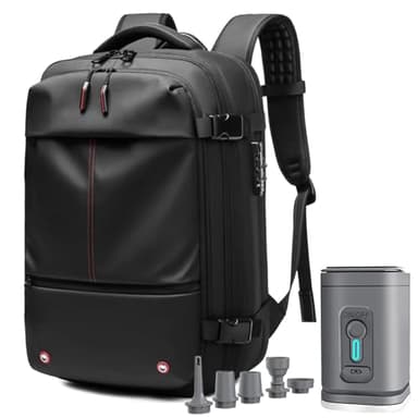 Traveltrunky2.0 Zaino Sottovuoto, Comodo per il Trasporto Aereo (2.0 Pro Nero (con Pompa a Vuoto))