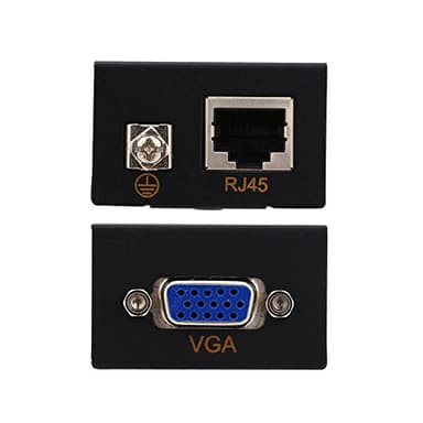 Denash Extender VGA - 60 m (196 ft) - Cavo Ethernet CAT-5/6 per Trasmettitore Trasmettitore Extender RJ45 Piccolo