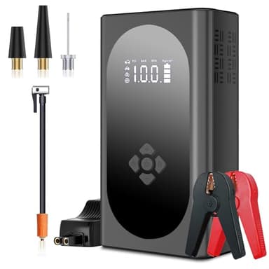 4000A Jump Starter Power Bank Car per avviamento a 12 V, Jump Starter portatile con porte USB Quick Charge 3.0, torcia a 3 modalità e cavo jumper (fino a 9,0 L benzina, 7,0 L diesel)