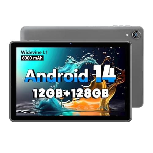 2024 Tablet 10 Pollici Android 14 compresse, 12GB RAM + 128GB ROM (Espandere a 1TB), Octa Core 1280 * 800 IPS HD Display, Unisoc A523 CPU, 5G/2.4G WiFi, Dual 5MP + 8MP Fotocamera, (Grigio)