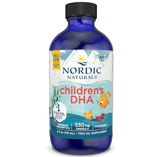 Nordic Naturals, Children's DHA, 530 mg di Omega-3 da Olio di Fegato di Merluzzo, Gusto Fragola, con EPA e DHA, 119 ml, Testato in Laboratorio, Senza Soia, Senza Glutine, Non OGM
