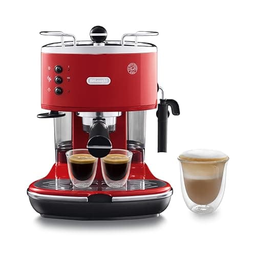 De'Longhi Icona Eco 311.R Macchina da Caffè Espresso Manuale, Caffè in Polvere o in Cialde E.S.E., 1100 W, Rosso