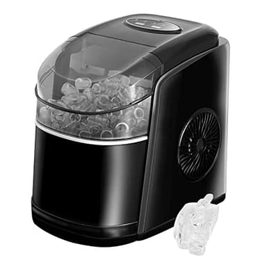 Macchina Ghiaccio 12KG/24h, Macchina del Ghiaccio Casa Professionale Autopulente 1.7L, S/L Dimensioni, Pronto in 6-9 Minuti, Silenzioso, Ice Maker per Casa/Bar, Nero