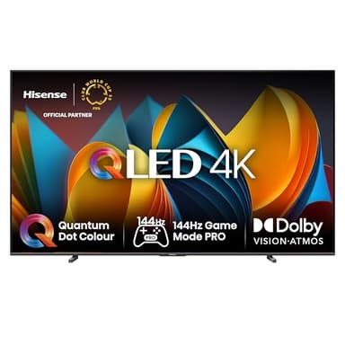 TV Hisense 100" QLED 4K 144Hz 100E7NQ, Smart TV VIDAA U8, Dolby Vision IQ, HDR 10+ Adaptive, 144hz Game Mode PRO, Dolby Atmos 2.1 con Subwoofer, Alexa Built-in, VIDAA Voice, Tuner DVB-T2/S2, lativù 4K