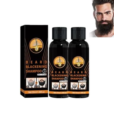 Dyceittdia 2pcs Shampoo per Scurire la Barba, Shampoo da Bianco a nero, Pulizia e ispessimento, Trattamento idratante, 2pcs*30ml, Shampoo