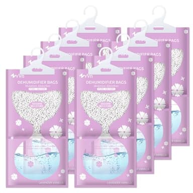 AMZJMT Deumidificatore armadio Confezione da 8 - Assorbiumidità, Granuli deumidificatori per Eliminare Umidità e Cattivi Odori da Armadi, Camere da Letto, Anti umidità per casa