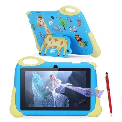 C idea Tablet da 7" per bambini dai 3 ai 7 anni, tablet Android 13 per bambini piccoli, 4 GB di RAM, 32 GB di ROM (512 GB di TF), protezione degli occhi HD IPS per ragazzi e ragazze, regalo (blu)