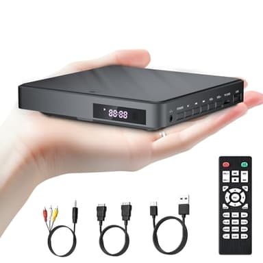 Desobry Lettore DVD Per TV, DVD Player Con Ingressi USB/TF, Lettore DVD TV Con Cavo HDMI/RCA Gratuito, Correzione Degli Errori, Lettore DVD HDMI Riduzione Del Rumore