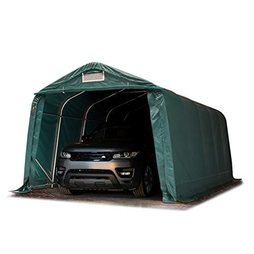 Tenda Garage 3,3 x 6 m Tenda Capannone in PVC 800 N e Stabile Costruzione in Acciaio Verde