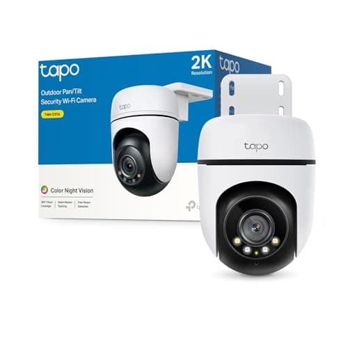 Tapo Telecamera Wi-Fi Esterno Visione Notturna a Colori, 2K 3MP Telecamera WiFi 360° IP65, Videocamera Sorveglianza Esterno, Rilevamenti Smart AI, Tracciamento Intelligente, Alexa, 2.4GHz, C51A