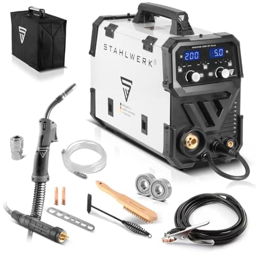 STAHLWERK Saldatrice MIG MAG 200 ST PLUS a gas di protezione | IGBT Inverter con 200 A, avanzamento del filo sinergico, FLUX, Lift-TIG e MMA | Funzione ARC