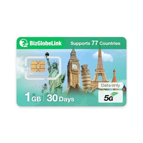 EIOTCLUB Carta SIM Prepagata per Viaggi Carta SIM Internazionale Supporta l'uso in 77+ Paesi Solo Dati Alta Velocità 5G, Nessun Contratto, Ricaricabile, Perfetto per Telefoni, Router e Tablet