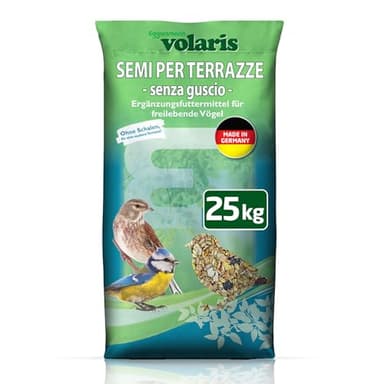 Eggersmann volaris TerrassenMix 25 kg – mangime per uccelli selvatici senza guscio, miscela di grani per un'alimentazione senza gusci tutto l'anno