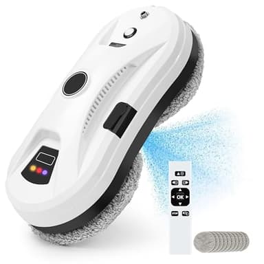 Robot Lavavetri Finestre,Robot Lavavetri, Pulitore intelligente delle Finestre con Spruzzo d'acqua Automatico, 5600PA, Robot Lavacristalli Telecomandato per Finestre,Piastrelle,Porta di vetro