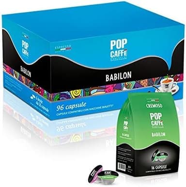 96 capsule COMPATIBILI CON BIALETTI - POP CAFFE' BABILON CREMOSO COMPATIBILI CON MACCHINE BIALETTI SUPER, GIOIA, MIGNON, BREAK, MOKONA -