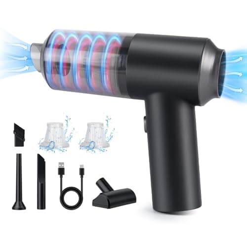 ASFSKY 8000Pa Aspirapolvere auto potente, Aspirapolvere portatile con batteria 3600mAh, 2 in 1 Mini aspirapolvere senza fili auto, Aspirapolvere per auto, Peli di animali domestici (nero)