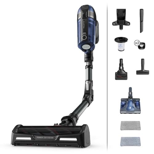 Rowenta X-Force 12.60 Aqua, Aspirapolvere senza fili, Aspira e Lava in una sola Passata, 45 min di Autonomia, Tecnologia Flex, Display di Controllo Digitale, Ultraleggero, Blu, RH98C8