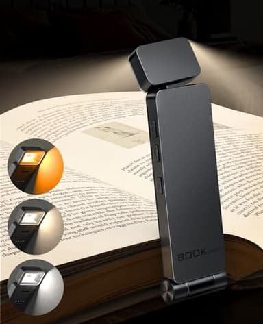 Tyreses Luce per Lettura Libri a Letto, Lampada da Lettura a LED Portatile con Clip, Ricaricabile USB, 3 Colori e 3 Luminosità Regolabili in Continuo, Regalo per Bambini e Amanti Della Lettura