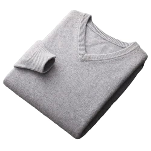 Vogrtcc Maglioni da Uomo in Cashmere con Scollo A V Maglioni Business Casual Lavorati A Maglia