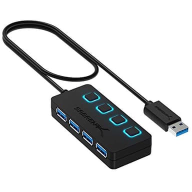 SABRENT Hub USB 3.2 Gen 1, Ciabatta multipresa USB, Sdoppiatore USB, 4 Porte con Singoli Interruttori ON/OFF e Spie LED, per PS4/PS5, PC da gioco, laptop, chiavetta USB, stampante, MacBook (HB-UM43)