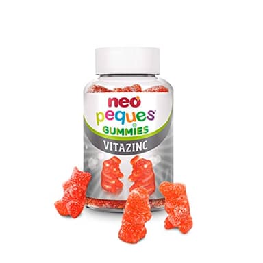 Neo Peques - Gommose Multivitaminico per Bambini - 30 Pezzi (1 Mese) - Ingredienti 100% Naturali - Gomme con 6 vitamine Essenziali e Zinco per il Sistema Immunitario - Sapore di Fragola