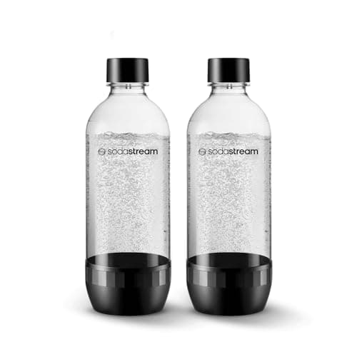 sodastream Bottiglia classica per carbonatazione DWS, lavabile in lavastoviglie, 1 l, colore nero (confezione da due), in plastica