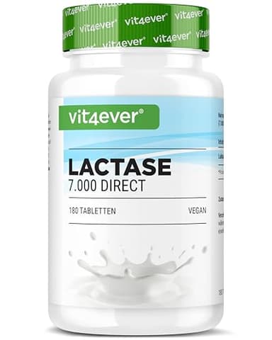 Vit4ever Lattasi 7.000-180 compresse ad effetto immediato - 7.000 unità FCC - Senza additivi indesiderati - Vegan