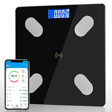 Diboniur Bilancia Pesapersone Digitale, Pesa Persona Professionale Bilancia Smart Impedenziometrica per IOS e Android con 12 Indicatori - Peso, Massa Grassa, Massa Magra, BMI e Altro