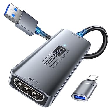 Fulfalic Scheda di acquisizione video, scheda di acquisizione 4K HDMI a USB 3.0, Scheda di acquisizione audio video 1080P 60FPS, per insegnamento, trasmissione, giochi, streaming, videoconferenze