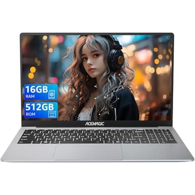 ACEMAGIC PC Portatile CPU lntel Alder Lake N95,RAM 16GB SSD 512GB(espansione 2 TB),15,6 Pollici Laptop,Alloggiamento in metallo,Computer portatile Ufficio,Schermo IPS FHD 1920*1080,TF Card Slot,HDMI