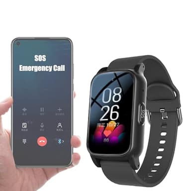 Weyot Orologio Intelligente con Rilevamento delle Cadute per Anziani, Bracciale SOS Salvavita Anziani con GPS, Videochiamata HD, Chiamata Vocale HD E Ricarica Magnetica - Impermeabile IP67,Black