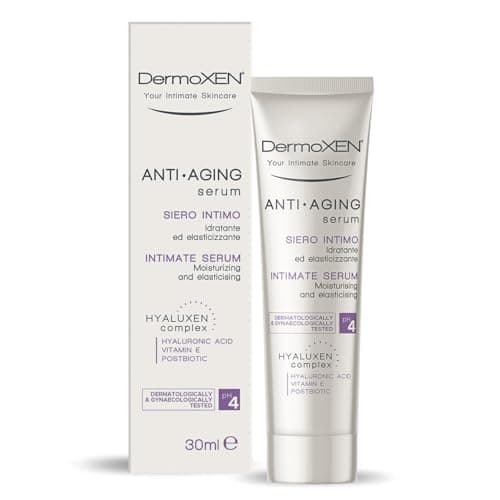 DERMOXEN Gel Idratante Intimo con Acido Ialuronico per Secchezza Vaginale, Atrofia Vulvare. Lenitivo con Acido Lattico per Irritazioni, Bruciori. Lubrificante Intimo Azione Antiage. 30ml