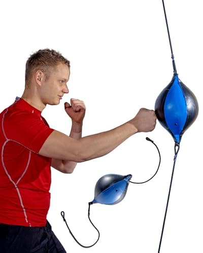 MuscleForge® Palla da boxe reflex appesa su una corda elastica, Pera veloce da boxe per l'allenamento dei riflessi e della velocità per boxe e MMA