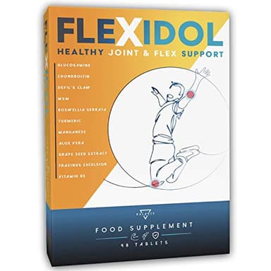 FLEXIDOL® | Glucosamina Condroitina | Integratore per dolori articolari e muscolari con MSM, Artiglio del Diavolo, Boswellia Serrata, Curcuma, Aloe, Manganese, Vitamina D3 | 48 cpr