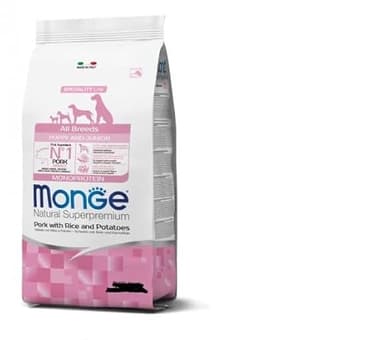 Generico Monge Dog Cane all Breeds Puppy & Junior Maiale con Riso e Patate 12 kg