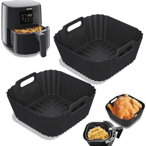 2 Stampi in Silicone Per Friggitrice Ad Aria Philips Essential Airfryer 4,1L (HD9252, HD9200, HD9255), Riutilizzabili Philips Accessori Per Friggitrice Ad Aria, Accessori Airfryer Philips