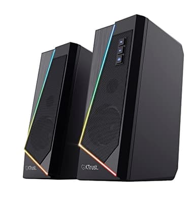 Trust Gaming Casse PC 2.0 GXT 609 Zoxa, 12W, Altoparlante Stereo, 6 Modalità Di Illuminazione RGB, Alimentazione Via USB, Set Di Altoparlanti Per PC, Computer, Desktop, Laptop, Portatile - Nero