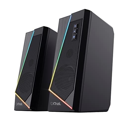 Trust Gaming Casse PC 2.0 GXT 609 Zoxa, 12W, Altoparlante Stereo, 6 Modalità Di Illuminazione RGB, Alimentazione Via USB, Set Di Altoparlanti Per PC, Computer, Desktop, Laptop, Portatile - Nero
